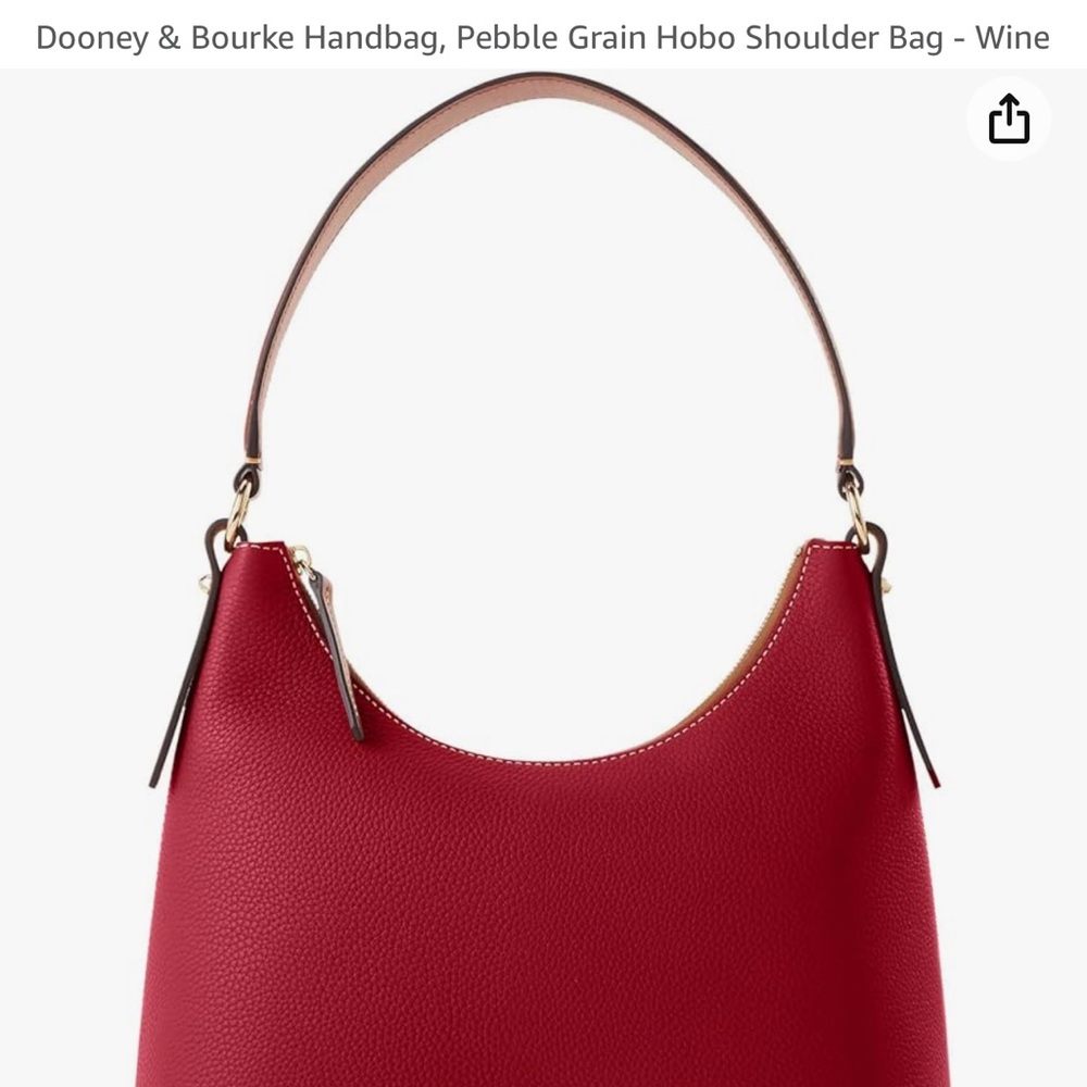 Dooney & Bourke Red Pebble Grain Hobo Shoulder Bag
